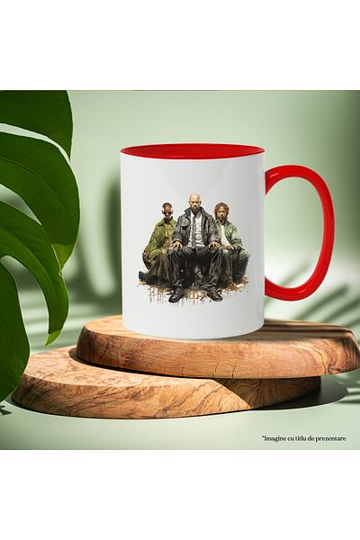 StoryGift Romania Mug With Men, Characters, Jacket, Sunglasses, Beard, Multicolor 330 ml, With ,STG