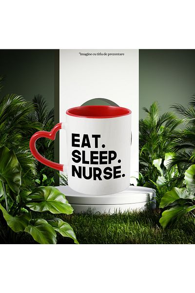 StoryGift Romania Mug with the text in English "Eat. Sleep. Nurse." - eat sleep be a nurse, With ,STG