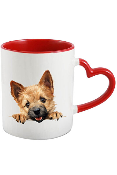 StoryGift Romania Cana cu un catel blanos | ilustratie | maro | se uita peste...