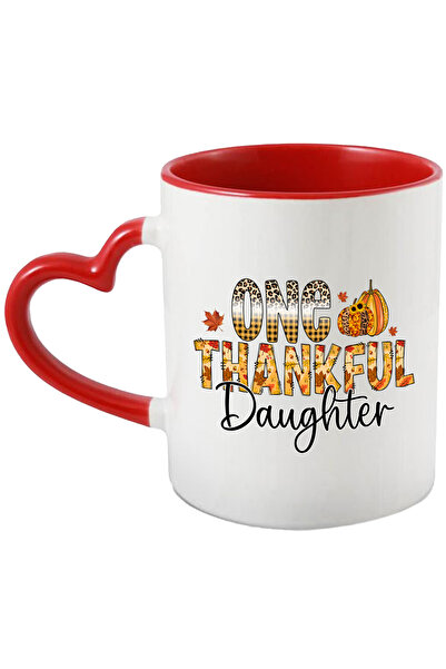 StoryGift Romania Cana cu mesajul "One thankful daughter", toamna, ilustratie...