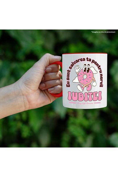 StoryGift Romania Happy Donut Mug Funny Text I Am Your Salvation For My Girlfriend's Nerves, 330ml, With,STG.