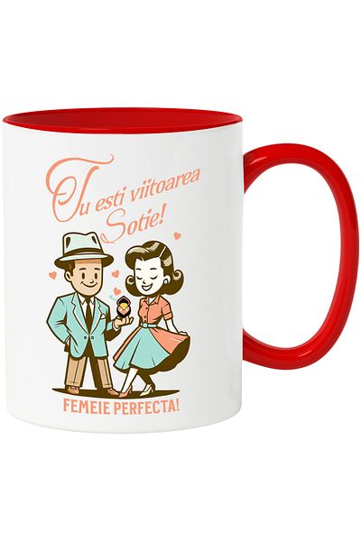 StoryGift Romania Happy Couple Mug Text You Are Future Wife Marriage Valentine's Day, 330ml, C, Cu,STG
