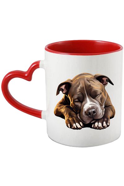 StoryGift Romania Mug with a sleeping puppy | brown | fatigue | rest | laziness | no mood | no , With ,STG .