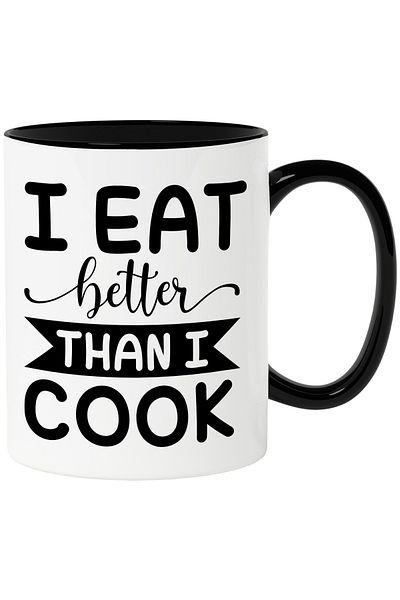 StoryGift Romania Mug for those who eat better than they cook with Black Handle, With Black Handle STG,STG