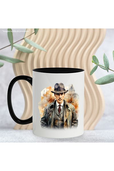 StoryGift Romania Mug With Sherlock Holmes, Character, Detective, Series, Multicolor 330 ml, Ceramic, With