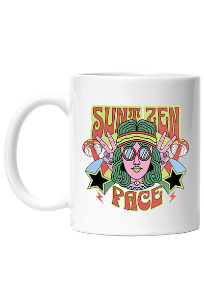 StoryGift Romania Cana fata hippier sunt zen club pace liniste, 330ml, Cerami...