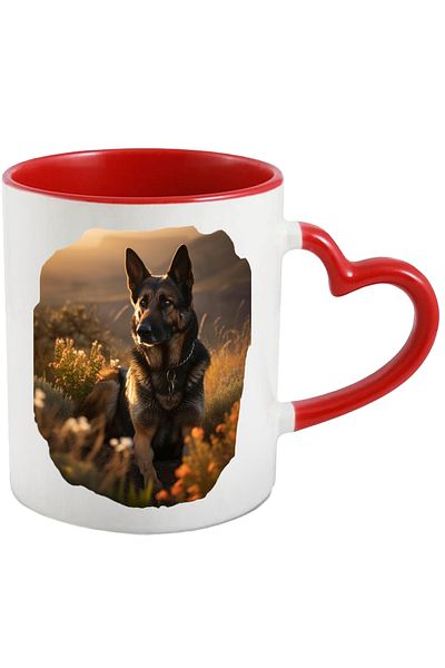 StoryGift Romania Dog Portrait Mug, Big Beautiful Dog, Nature, Dog on Grass, Collar, Sweetheart, With,STG