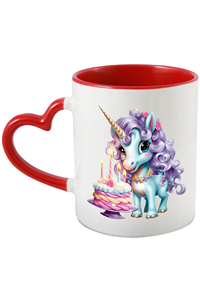 StoryGift Romania Cana Cu Un Unicorn La Aniversarea Zilei Sale De Nastere | Ilustratie | Tort | Lu, Cu ,stg