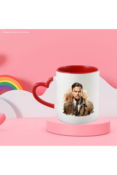 StoryGift Romania Leonardo DiCaprio Mug, Actor, Celebrity, Movies, Multicolor 330 ml, Ceramic, With ,STG.