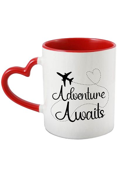 StoryGift Romania Airplane mug for those who travel a lot with the message "Adventure awaits" -, With ,STG