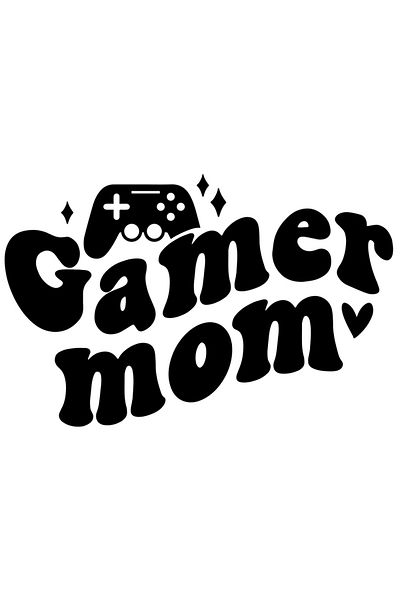 StoryGift Romania Sticker Eticheta 50CM Exterior cu inimioara si controller cu textul "Gamer mom" - mama jucatoa