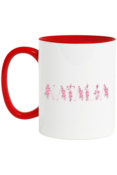StoryGift Romania Mug With The Name Natalia, Floral, Colorful, Creative, Beautiful, Unique, 330ml, Ceramic, With ,STG.