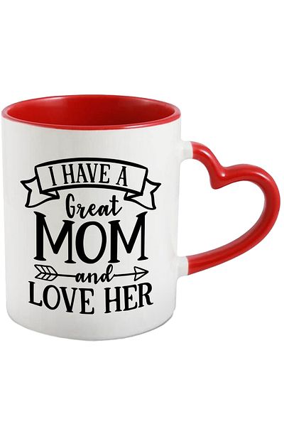 StoryGift Romania Mug for those who love their great mothers with Red Heart Handle, with ,STG.