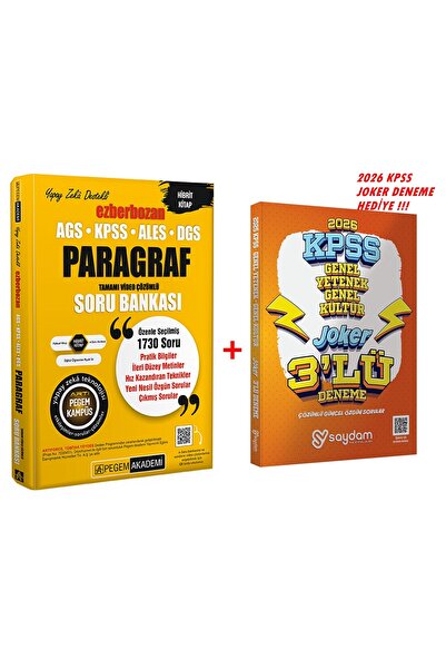 Pegem Akademi Yayıncılık KPSS 2026 ÖN LİSANS PEGEM PARAGRAF SORU BANKASI+JOKE...