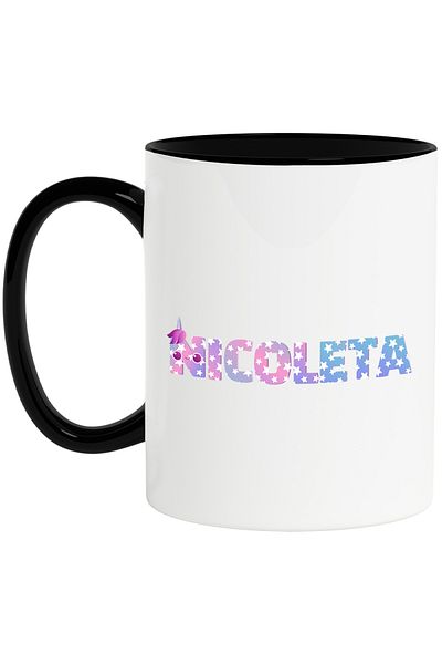 StoryGift Romania Mug With Name Nicoleta, Unicorn, Princess, Fairytale, Cute, 330ml, Ceramic c, With, STG.