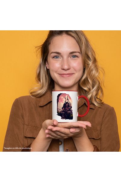 StoryGift Romania Mug With Rabbit Samurai, Soldier, Ninja, Fighter, Warrior, Ceramic, 330ml, with M, With