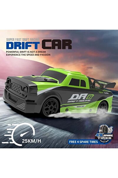 iUni Auto na dálkové ovládání C053, měřítko 1:18, 2,4 GHz, 25 km/h, pohon 4x4, vysokorychlostní driftování a závodění, zelené