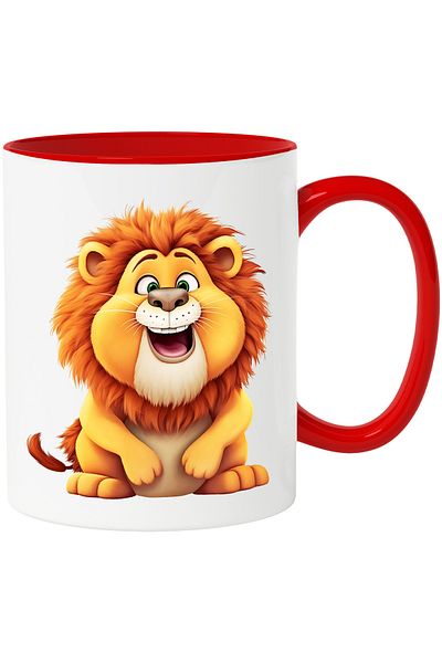 StoryGift Romania Mug with a fat lion | illustration | obesity | laughs | feels good in his body, With ,STG