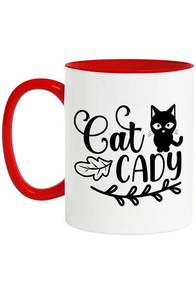 StoryGift Romania Mug with a kitty and the text "Cat caddy" - the kitty that carries the balls with Handle R, Cu, STG.