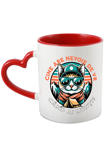 StoryGift Romania Cana pisica la munte cine are nevoie de VR cand ai , 330ml, Ceramica cu Maner In, Cu ,STG