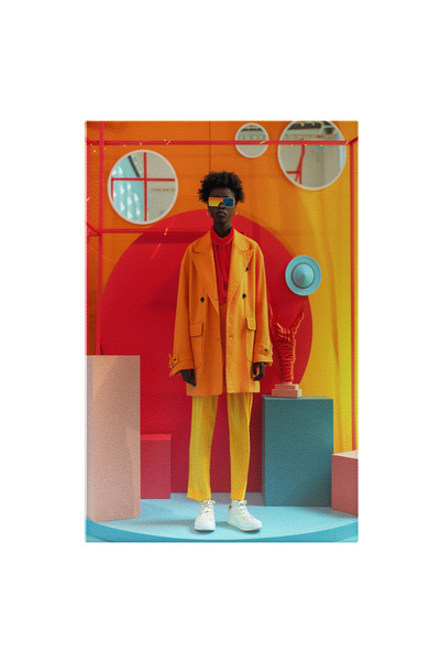 StoryGift Romania Tablou Canvas Fashion Black Woman Cu Parul Scurt Si Cercei ...