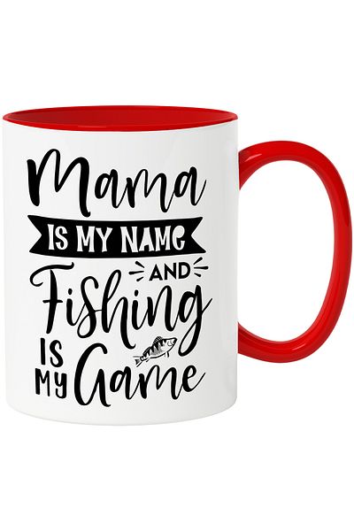 StoryGift Romania Mug for mothers who are very passionate about fishing - over the lake with M, Cu, STG fishing rod