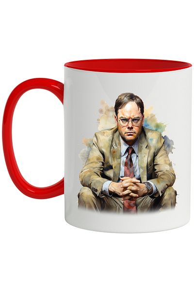 StoryGift Romania Mug With Dwight Schrute, Character, The Office, Famous TV Series, Multicolor 330 m, With ,STG