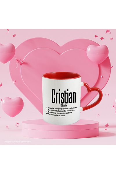 StoryGift Romania Cana Cu Numele Cristian, Cu Mesaj Motivational, Creativ, Energic, Curios, Destep, Cu ,stg