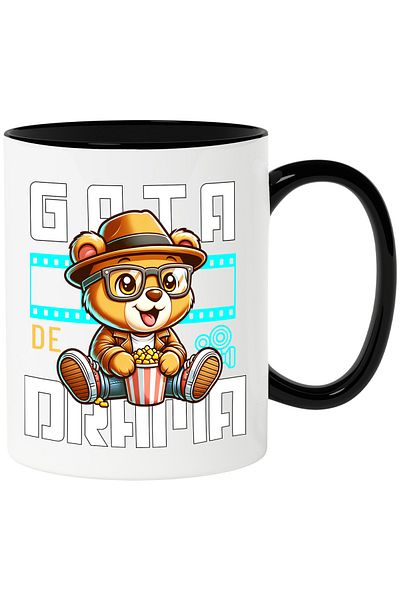 StoryGift Romania Teddy bear mug text ready for drama movie cinema, 330ml, Ceramic with Black Handle, With M,STG.