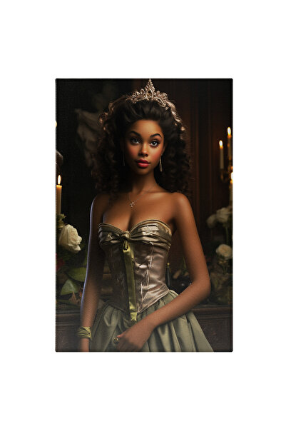StoryGift Romania Tablou Canvas: Printesa Africana Cu Tiara Si Par Lung Cret ...