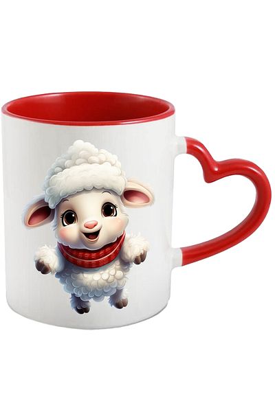 StoryGift Romania Mug with a cheerful sheep with a scarf | cheerful illustration | cold | terrible frost | happy, With ,STG