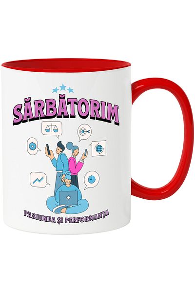 StoryGift Romania Mug Celebrating passion and performance, team work, business, 330ml, Ceramic c, Cu, STG