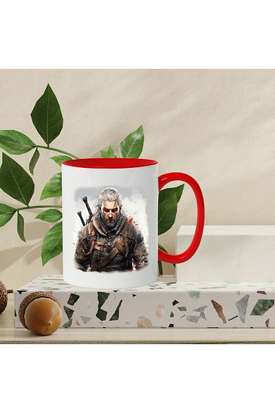 StoryGift Romania Mug With The Witcher, Fantasy, Geralt Of Rivia, Book Series, Multicolor 330 m, With ,STG