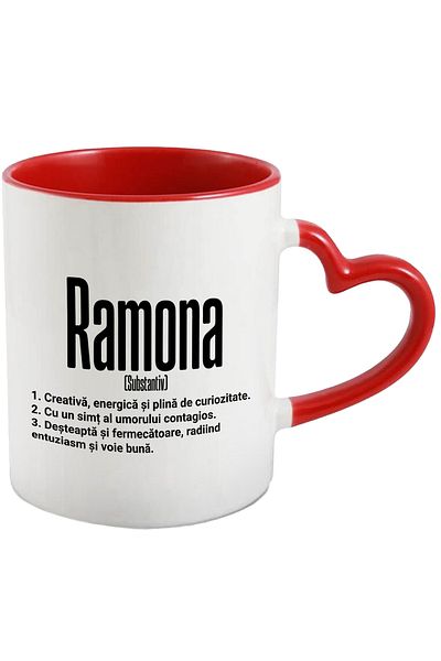 StoryGift Romania Mug With Name Ramona, and Motivational Message, Creative, Smart, Curious, Amu, With, STG