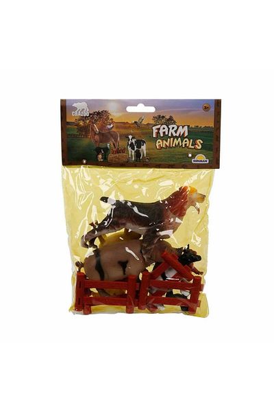 Skygo 0708 Farm Animals Bagged Animal Play Set Medium Size - Sunman