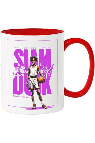 StoryGift Romania Slam Dunk My Love Basketball Player Mug, Sports Lovers, 330ml, Ceramic, With, STG