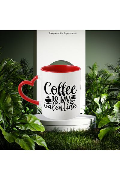 StoryGift Romania Mug for those who love to drink coffee with the message "Coffee is my Valentine", With ,STG