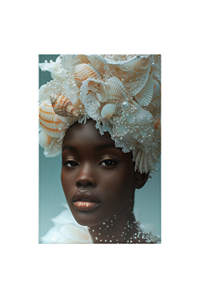 StoryGift Romania Tablou Canvas Misterul Mării Și Portretul Fetei Cu Glow Fru...