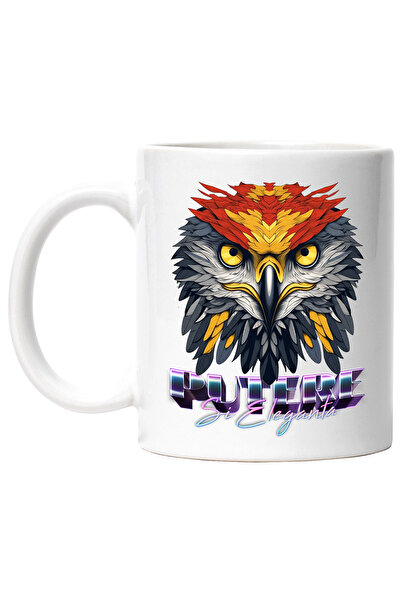 StoryGift Romania Cana Cu Mesaj Putere Si Eleganta, Cap De Bufnita, Pene, Mul...