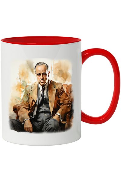 StoryGift Romania Mug With Don Vito Corleone, The Godfather, Famous Character, Movie, Multicolor 330 ml, Wax, With ,STG