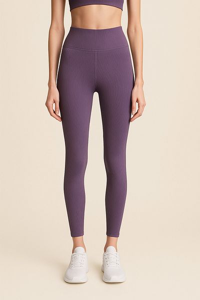 HNX High Waist Recovery Ribbed Ribbed Sports Women's Leggings |   Magenta