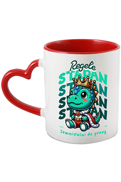 StoryGift Romania Cana regele stapan dinozaur cu coroana somnic pranz, 330ml,...