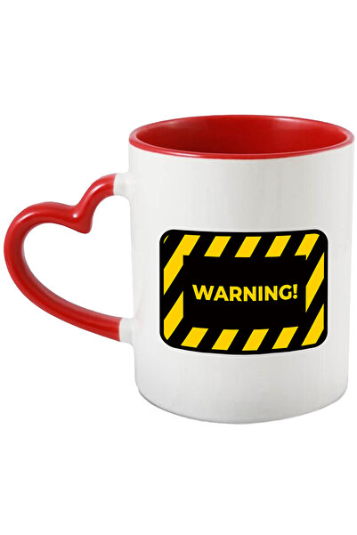 StoryGift Romania Cana Cu Mesaj In Engleza Warning, Semn, Bordura, Multicolor...