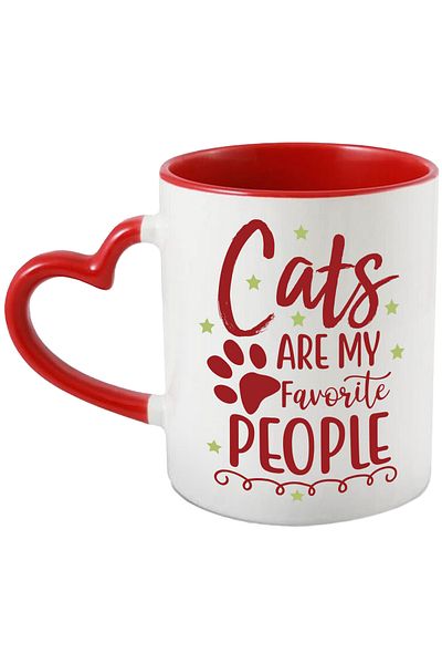 StoryGift Romania Mug for cat lovers with the text "Cats are my favorite people" c, Cu,STG