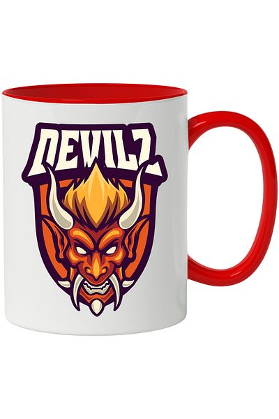 StoryGift Romania Devilz Message Mug, Emblem, Devil, Demon, Horns, Fangs, Multicolor 330 ml, , With ,STG
