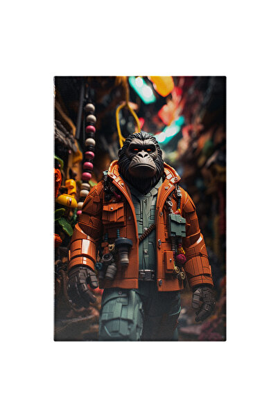 StoryGift Romania Tablou Canvas: Gorila Din Platic,fashion Animatie,vesta, Costum, Intuneric, Fictiune, Caracte