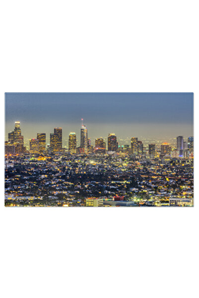 StoryGift Romania Tablou Canvas Silueta Centrului Los Angeles, Skyline, Oras,...