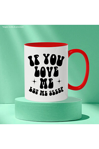 StoryGift Romania Mug for those who want to be left to sleep by their lovers with Red Handle, Cu Ma,STG.