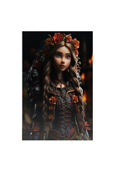 StoryGift Romania Tablou Canvas: Razboinica Fantastica Imbracata In Rochie Si...