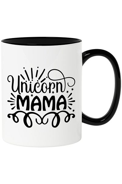 StoryGift Romania Mug for a mother of unicorns - fantastic creatures with Black Handle, With Black Handle S,STG